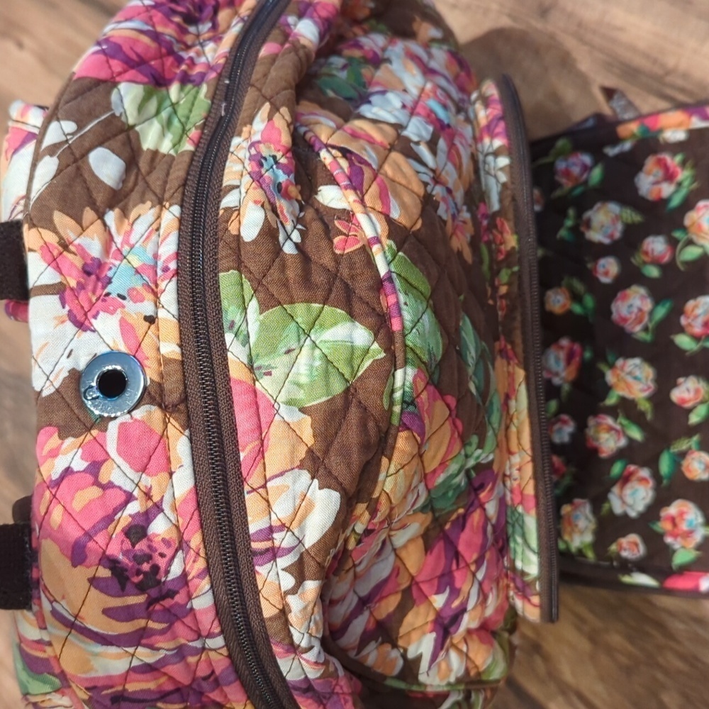Vera Bradley Floral backpack. Pink and brown floral backpack. - Picture 7 of 11